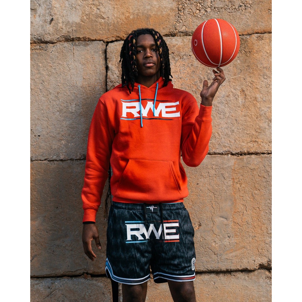 Overtime RWE on top Basketball Shorts Mens Medium Black Mesh Graphic Streetwear